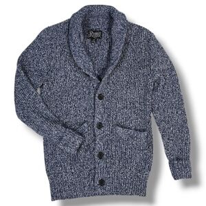 RetroFit 100% Cotton Heavyweight Marled Knit Shawl Collar Mens Size M Cardigan